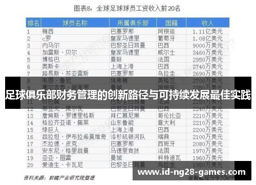 足球俱乐部财务管理的创新路径与可持续发展最佳实践